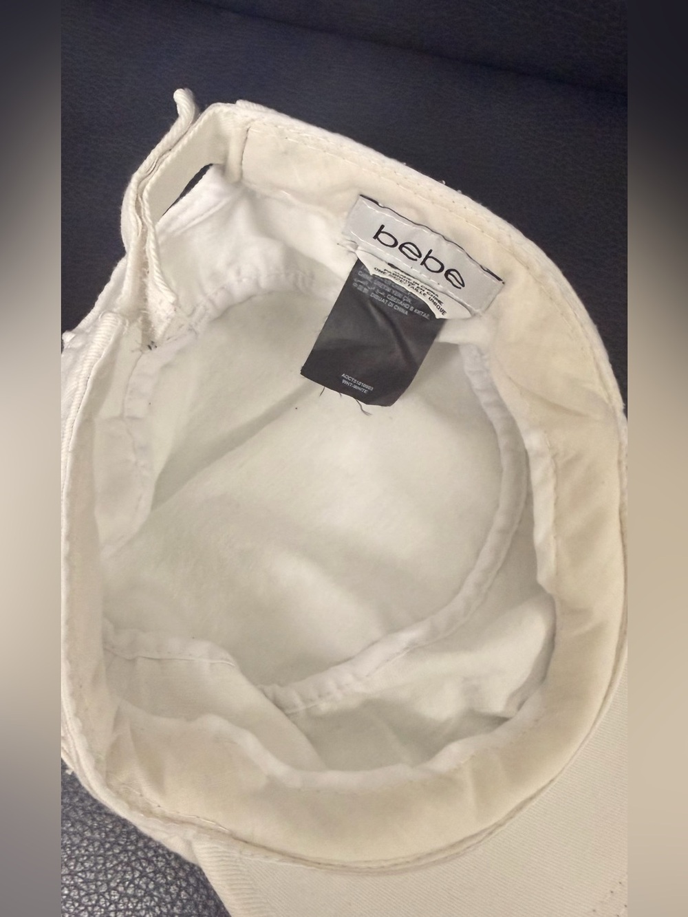 bebe White Cadet Cap with Sparkle Logo - Picture 3 of 3